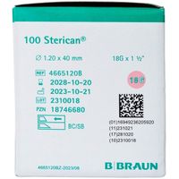 Sterican Einmalkan&uuml;le 18G 40 mm Kurzschliff, 100 st, B. Braun Melsungen AG