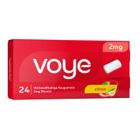 Voye Citrus 2mg wirkstoffhalt. Kaugummi m. Nikotin, 24 Stk., Fertin Pharma A/S