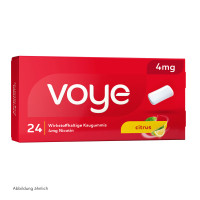 Voye Citrus 4mg wirkstoffhalt. Kaugummi m. Nikotin, 24 Stk., Fertin Pharma A/S