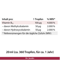 Vitamin B12 Tropfen Methylcobalamin Dr. Jacob's, 20 ml, Dr. Jacob's Medical GmbH
