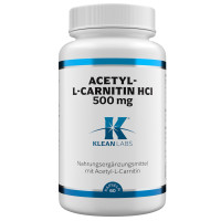 Acetyl-L-Carnitin HCl 500 mg KLEAN LABS, 60 st, Supplementa GmbH