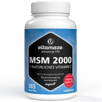 MSM 2000 + Vitamin C Acerola Extrakt, 365 st, Vitamaze GmbH