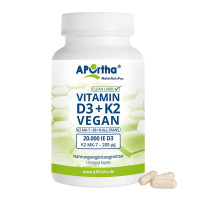 APOrtha D3 20.000 IE + K2 MK-7 Cyclo 200ug vegan, 120 st, APOrtha Deutschland GmbH