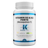 Vitamin D3 & K2 forte Menaquinon 7 KLEAN LABS, 60 st, Supplementa GmbH