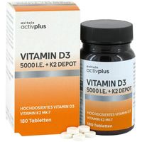 activplus Vitamin D3 5000 I.E. + K2 Depot, 180 st, Avitale GmbH