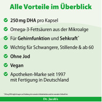 DHA-Algen&ouml;l Kapseln Omega-3 vegan Dr. Jacobs, 60 st, Dr. Jacob's Medical GmbH
