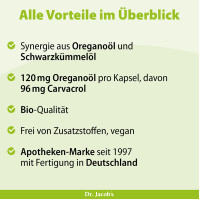 Oregano-&Ouml;l Kapseln BIO Schwarzk&uuml;mmel&ouml;l Dr. Jacob's, 60 st, Dr. Jacob's Medical GmbH