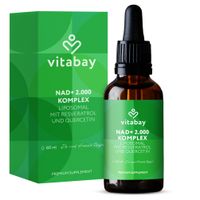 NAD+ 2000 Komplex Liposomal mit Resveratrol+Querc., 60 ml, Vitabay CV