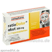 ratioDolor® akut 300 mg Schmerztabletten, 20 Stück, ratiopharm Arzneimittel Vertriebs-GmbH