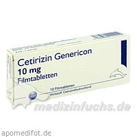 Cetirizin Genericon 10 mg, 10 Stück, Genericon Pharma Gesellschaft m.b.H.