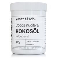 wesentlich. Kokosöl, kaltgepresst 250 g, 250 G, wesentlich.