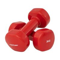 Tunturi Kurzhanteln Vinyl - 0.5 bis 5 kg - 3 kg rot, 1 st, Tunturi