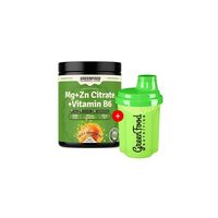 GreenFood Nutrition Performance Mg+ZN Citrate + Vitamin B6 + 300ml Shaker, 420 g, GreenFood Nutrition