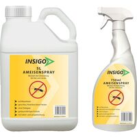 INSIGO Ameisenspray gegen Ameisen, fliegende / kriechende Ameisen und deren Larven & Eier, 5750 ml, INSIGO