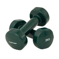 Tunturi Kurzhanteln Vinyl - 0.5 bis 5 kg - 2 kg gr&uuml;n, 1 st, Tunturi