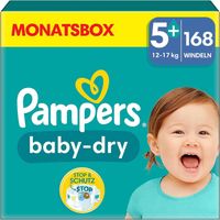 Pampers Windeln Gr&ouml;&szlig;e 5+ (12-17kg) Baby-Dry 168 St, 168 stk, Pampers
