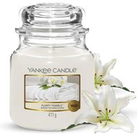 Yankee Candle Duftkerze Fluffy Towels Classic Medium Jar 411g 411 g, 411 g, Yankee Candle