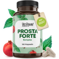 Prostata Forte Komplex hochdosiert, Kürbiskern, Brennnessel, Granantapfel, Selen Premium 1x180 St Kapseln, 180 stk, Yes Vegan