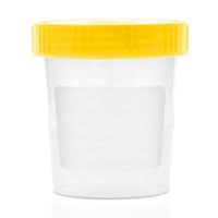Urinbecher/Probenbecher mit Schraubdeckel - 125ml Fassungsvermögen, Auslaufsicher, Beschriftbar 10 St Becher, 10 stk, LuxmedIQ