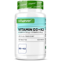 vit4ever Vitamin D3 10.000 I.e. + K2 200 mcg 24 g Tabletten, 24 g, vit4ever