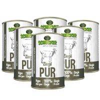 Schecker 100% Ziege PUR - Hunde Nassfutter getreidefrei glutenfrei hypoallergen -sensitiv 6x410 g Futter, 2460 g, Schecker