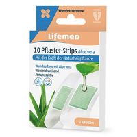 Lifemed 10 Pflaster-Strips weiß 'Aloe vera' 2 Größen 12 St, 12 stk, Lifemed