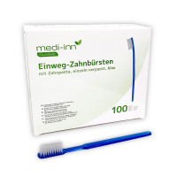 Medi-Inn Einmalzahnbürsten mit Zahnpasta blau 100 St Zahnbürste, 100 stk, Medi-Inn