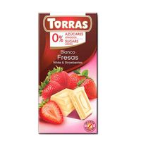 Torras White&Strawberries Chocolate 0,075 kg Schokolade, 0.07 kg, Torras