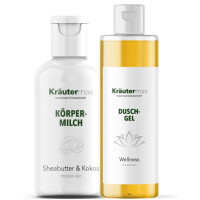 Duschgel Wellness 1 x 250 ml + K&ouml;rpermilch Sheabutter & Kokos+ 1 x 250 ml AKTION, 1 Stk., Kr&auml;utermax