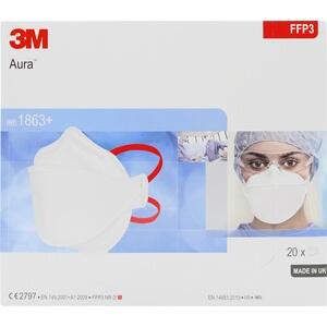 Atemschutzmaske 3M 1863+ ohne Ventil Aura FFP3