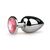 Easytoys - AnalplugSilber aus Metall mit Rosa Zierstein - klein