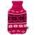 axion Wärmflasche mit Bezug – pink | einseitig Strickmuster | (33 x 20 cm)