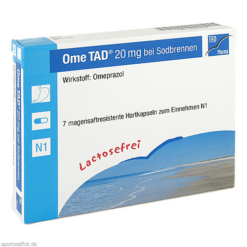 OME TAD 20 mg b.Sodbrennen magensaftres.Hartkaps., 7 Stk., TAD Pharma GmbH