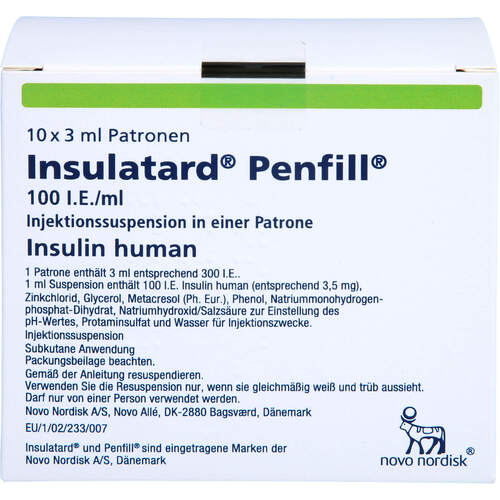 INSULATARD Penfill 100 I.E./ml Zylinderamp., 10x3 ml, Emra-Med Arzneimittel GmbH