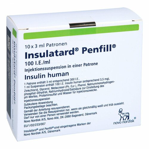 INSULATARD Penfill 100 I.E./ml Zylinderamp., 10x3 ml, Emra-Med Arzneimittel GmbH