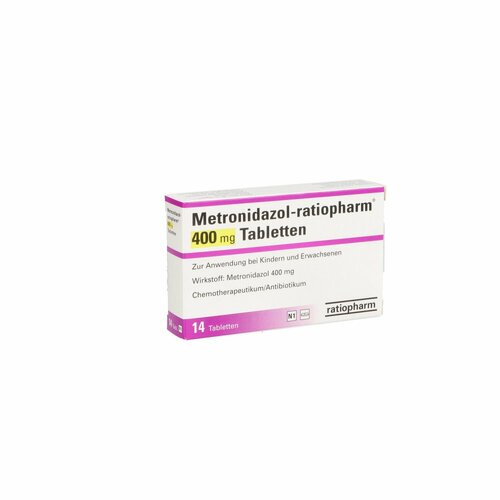 Metronidazol-ratiopharm 400mg Tabletten, 14 Stk., ratiopharm GmbH