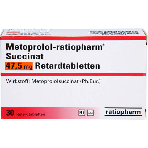 Metoprolol-ratiopharm Succinat 47.5 mg Retardtbl, 30 Stk., ratiopharm GmbH