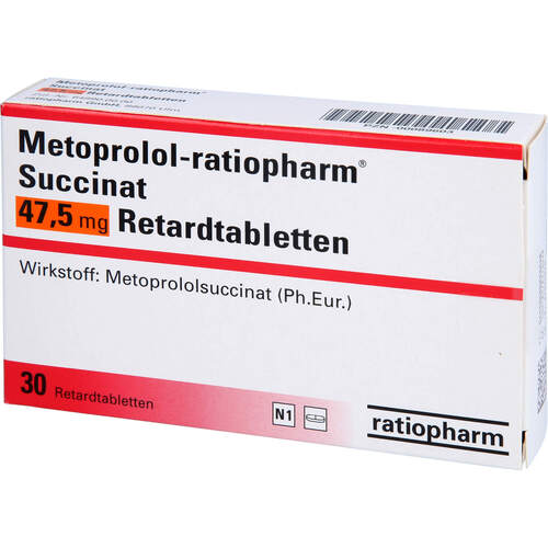 Metoprolol-ratiopharm Succinat 47.5 mg Retardtbl, 30 Stk., ratiopharm GmbH