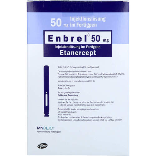 Enbrel 50mg Myclic Fertigpen Injektionslösung, 4 Stk., Abacus Medicine A/S