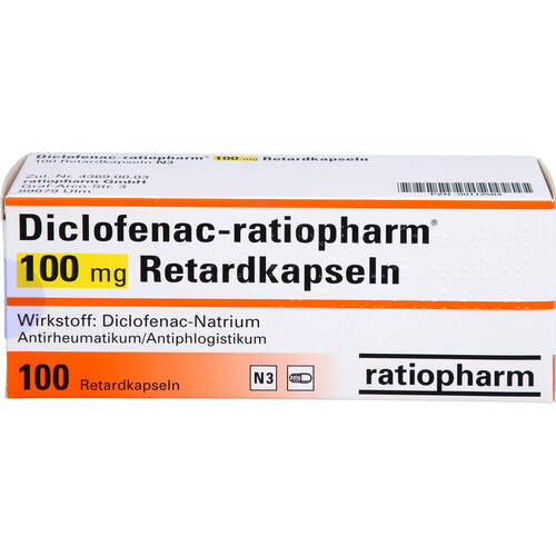 Diclofenac-ratiopharm 100 mg Retardkapseln, 100 ST, ratiopharm GmbH