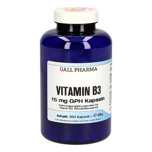 Vitamin B3 15 mg GPH Kapseln, 360 Stk., Hecht-Pharma GmbH Vitamin B3 15 mg GPH Kapseln, 360 Stk., Hecht-Pharma GmbH