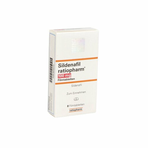 Sildenafil ratiopharm 100mg Filmtabletten, 8 ST, ratiopharm GmbH