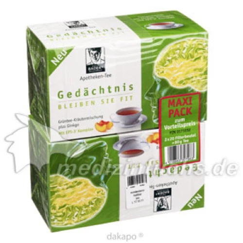 BADER's Apotheken Tee Ged&auml;chtnis Maxipack, 2x20 Stk., Epi-3 Healthcare GmbH