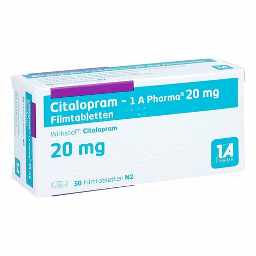 Citalopram - 1 A Pharma 20mg Filmtabletten, 50 Stk., 1 A Pharma GmbH