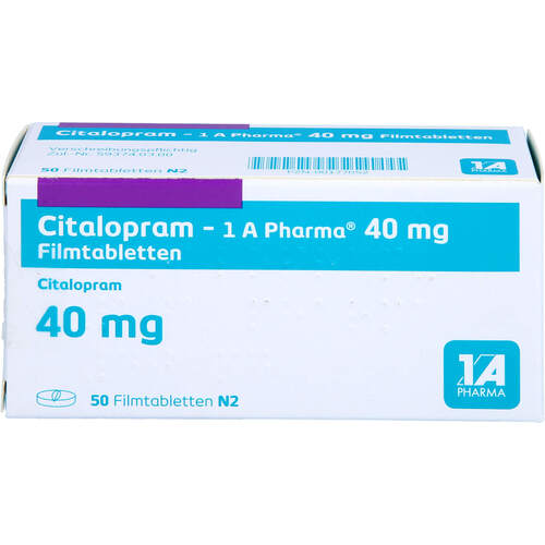 Citalopram - 1 A Pharma 40mg Filmtabletten, 50 ST, 1 A Pharma GmbH