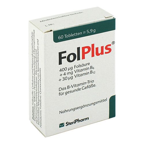 FOLPLUS laktosefrei Tabletten, 60 Stk., Steripharm Pharmazeutische Produkte GmbH & Co. KG