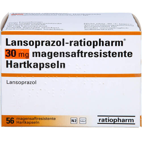 Lansoprazol-ratiopharm 30mg magensaftres. Hartkaps, 56 Stk., ratiopharm GmbH