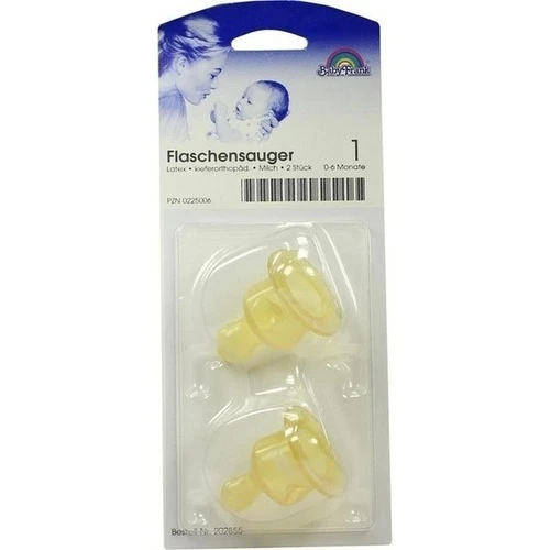 Sauger Kieferorth m Ventil Latex Milch 0-6 Mon, 2 Stk., Büttner-Frank GmbH