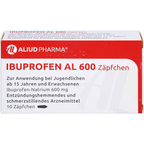 Ibuprofen AL 600 Zäpfchen, 10 Stk., Aliud Pharma GmbH
