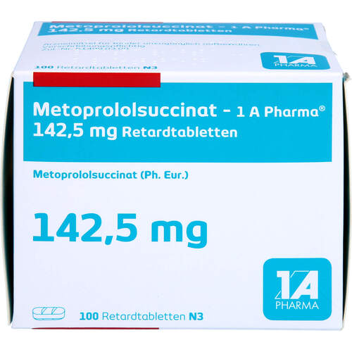 Metoprololsuccinat - 1 A Pharma 142.5mg Retardtab, 100 ST, 1 A Pharma GmbH